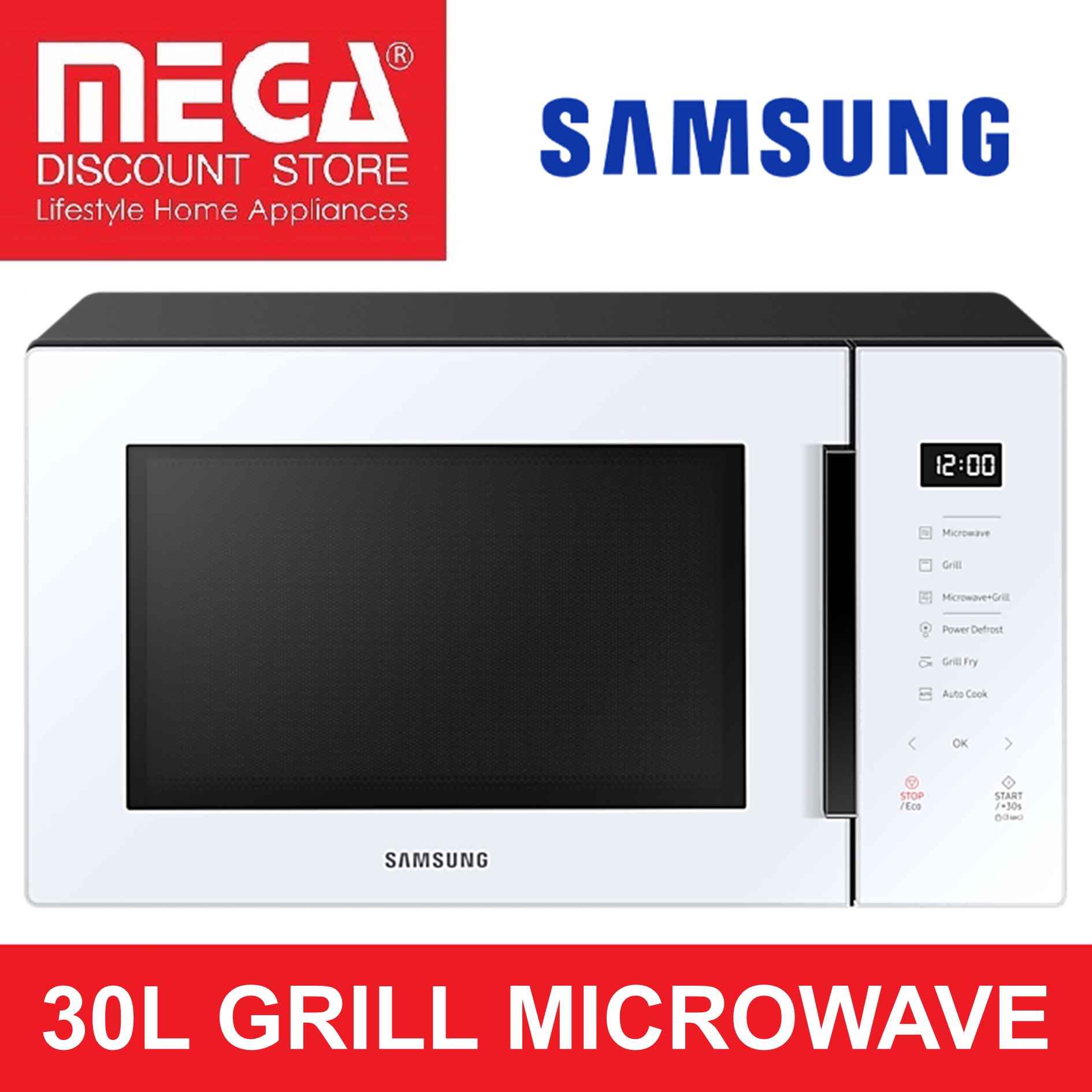 SAMSUNG MG30T5018 30L GRILL MICROWAVE OVEN (MG30T5018CW/SP / MG30T5018CN/SP)